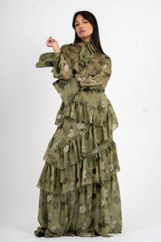 Olivia Green Maxi Skirt